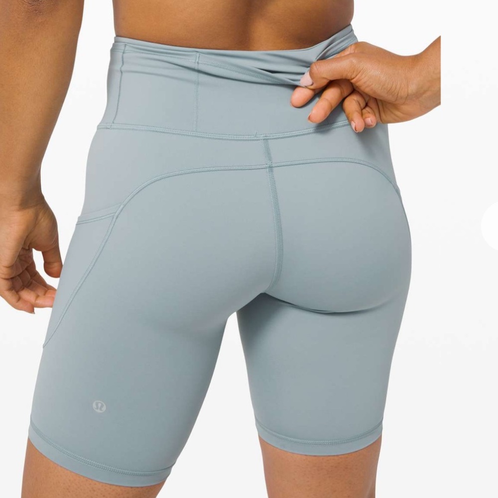 lululemon athletica High-Rise Athletic Bike Shorts in Light Blue Gray